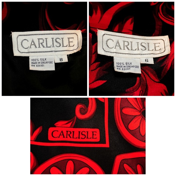 VTG 80's Carlisle Fleur di Lis Silk Maxi Set XS/S - Picture 6 of 8